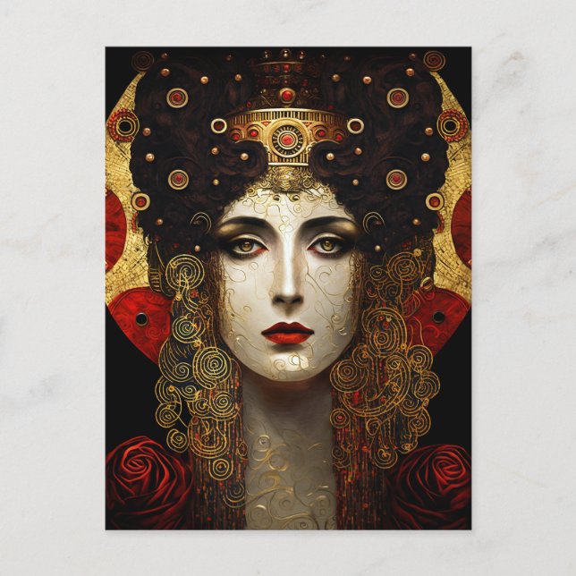Klimt Inspired Queen Goddess Postcard (Front)