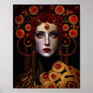 Klimt Inspired Queen Goddess Poster