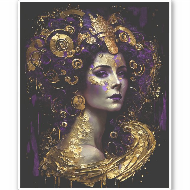 Klimt Inspired Queen Goddess Sticker (Front)