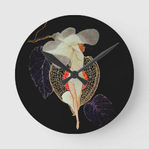 Klimt-Inspired Surreal Collage Round Clock