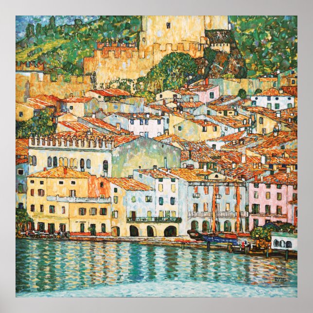 Klimt "Malcesine on Lake Garda" Poster (Front)