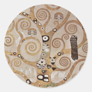 Klimt - Plant templates Stocletfries Classic Round Sticker