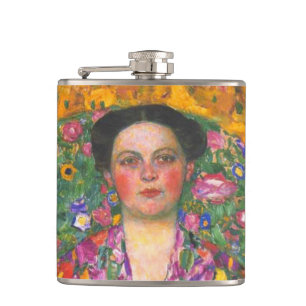 Klimt Portrait of Eugenia Primavesi Hip Flask
