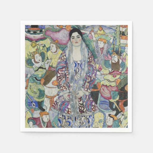 Klimt-Portrait of Friederike Maria Beer Fine Art Napkin (Front)