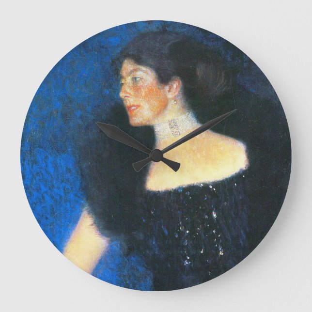 Klimt Portrait of Rose von Rosthorn-Friedmann Large Clock (Front)