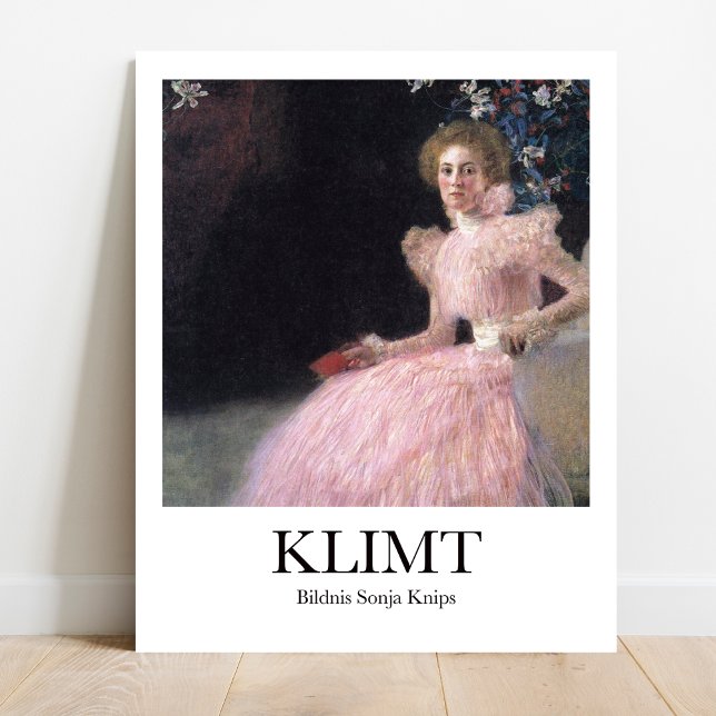 Klimt Portrait of Sonja Knips Poster (Klimt's Golden Muse: "Bildnis Sonja Knips." Art Deco masterpiece)