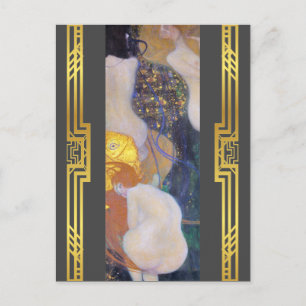 Klimt Restored Goldfish Art Nouveau Painting Postcard