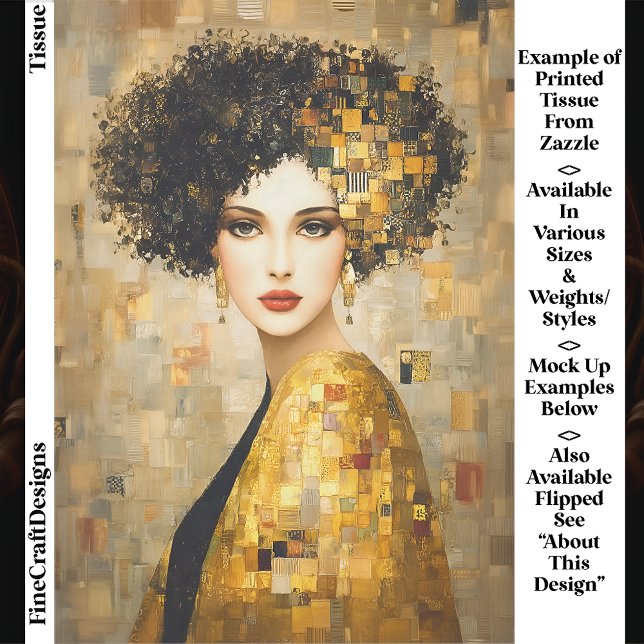 Klimt Style Portrait Woman In Gold EB5L Decoupage Tissue Paper (Creator Uploaded)