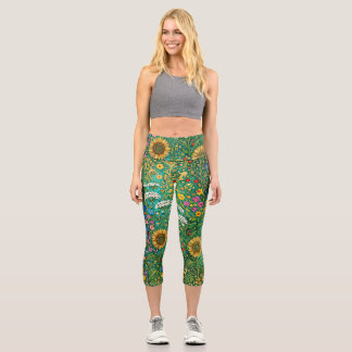 Klimt Sunflower Meadow Capri Leggings