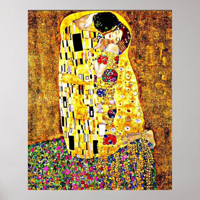 Klimt - The Kiss (full length) fine art Poster (Front)