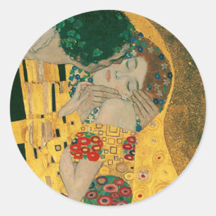 Klimt // The Kiss Painting Classic Round Sticker