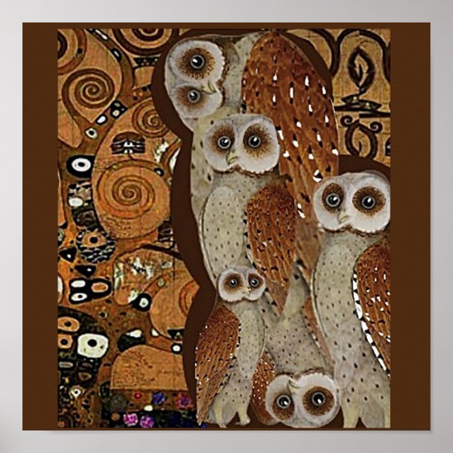 Klimt, The Tree of Life, Owl Parody Poster (Front)