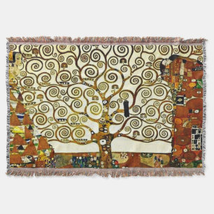 Klimt - The Tree of Life, stoclet frieze Throw Blanket