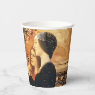 Klimt Two Girls with Oleander Art Nouveau Paper Cups