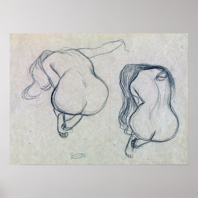 Klimt - Two Studies Of A Seated Woman Poster (Front)