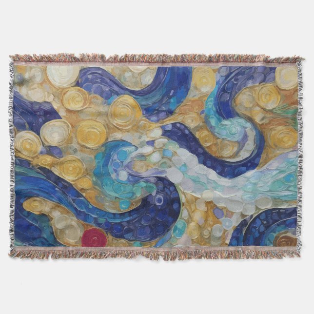 Klimt Water Serpents Throw Blanket (Front)