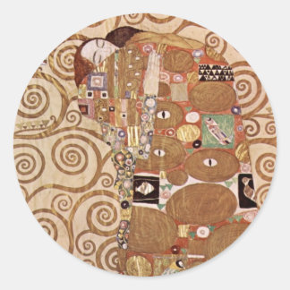 Klimt - Werkvorlagen zum Stocletfries Classic Round Sticker