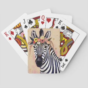 Klimt Zebra   Adorned In Flowers Playing Cards