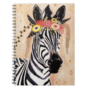 Klimt Zebra Crown Of Flowers Notebook
