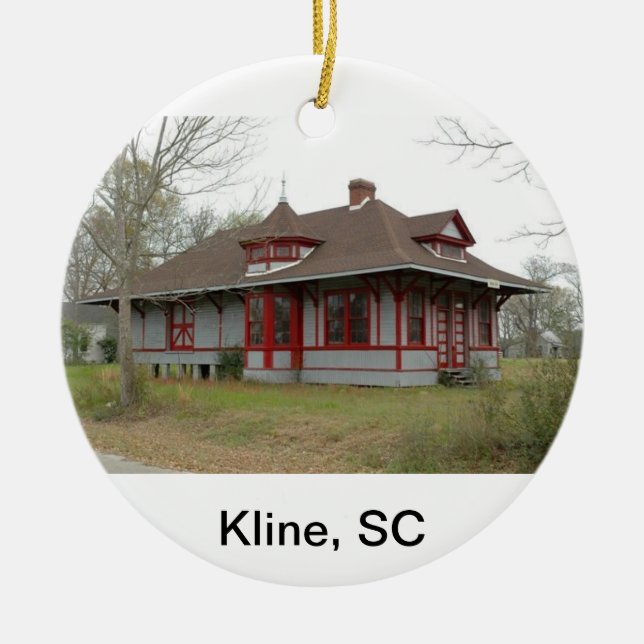 Kline Depot Ceramic Ornament (Front)