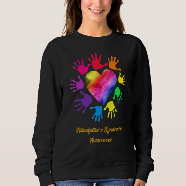 Klinefelter's Syndrome Awareness Hands Sweatshirt (Front)
