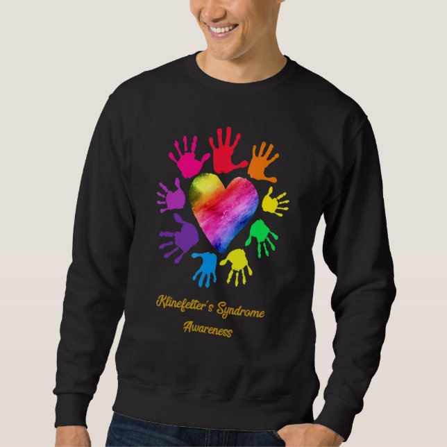 Klinefelter's Syndrome Awareness Hands Sweatshirt (Front)