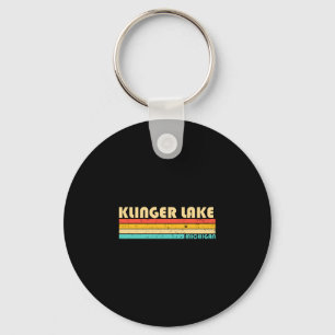 Klinger lake michigan funny fishing camping summer key ring