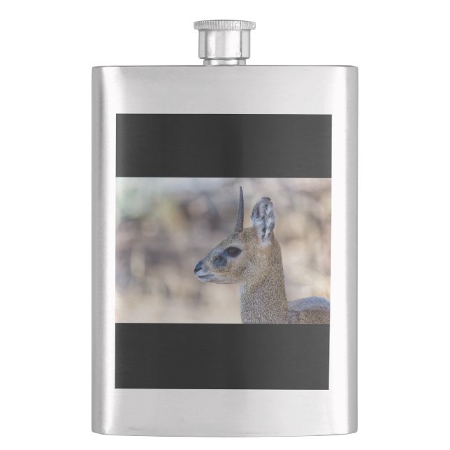 Klipspringer Portrait Hip Flask (Front)