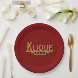 KLIQUE PLAQUE Car Club Paper Plate