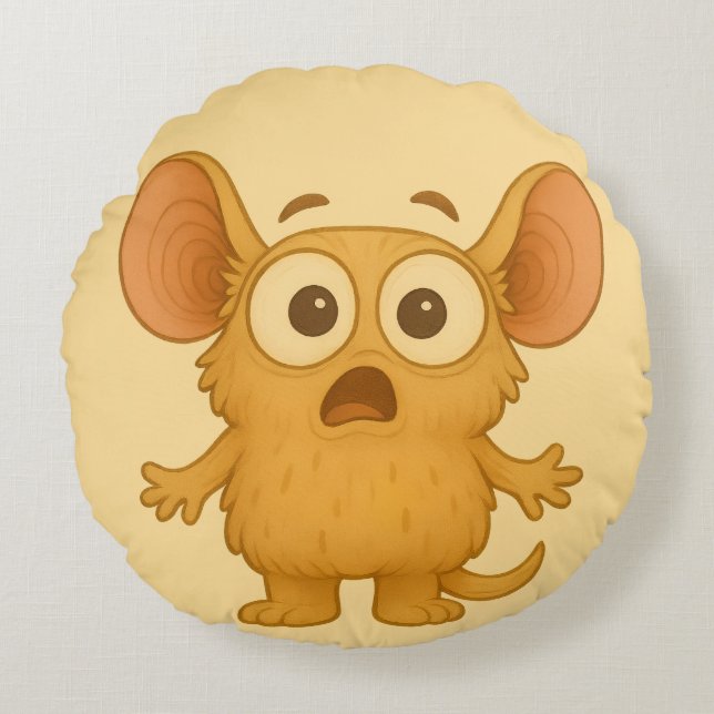 Klix Kissen – Das ADHS-Monster der Ablenkung Round Cushion (Front)