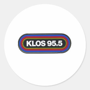 Klos fm radio station vintage classic rock  classic round sticker