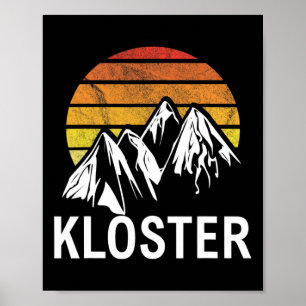 Kloster Swiss Alp Switzerland Ski Resort Snowboard Poster