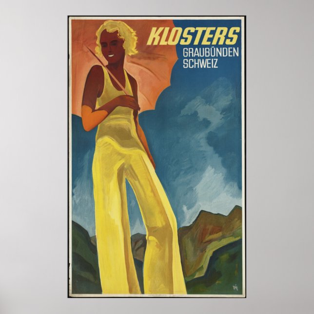 Klosters Vintage Travel Poster Ad Retro Prints (Front)