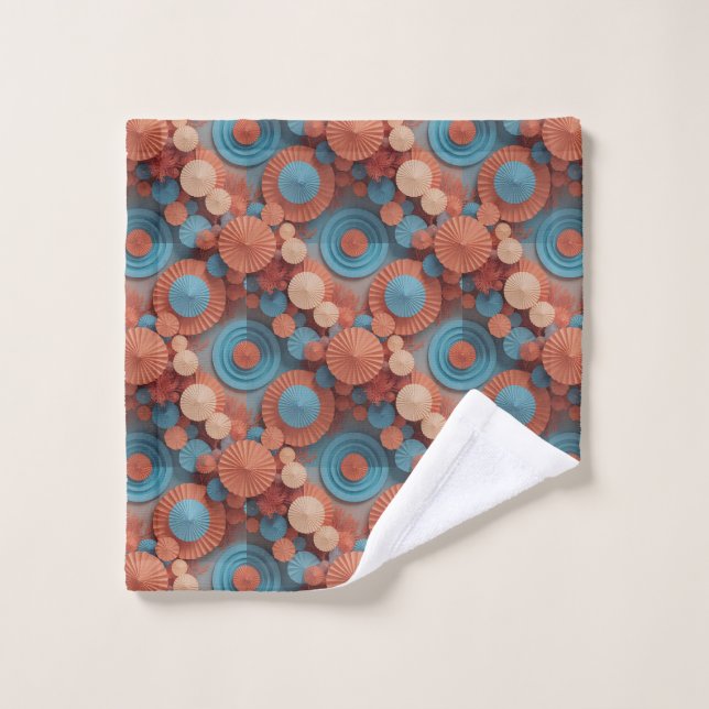 Klungkung Coral Geometry Bath Towel Set (Wash Cloth)