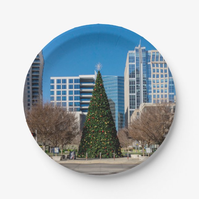 Klyde Warren Dallas Christmas Paper Plate (Front)
