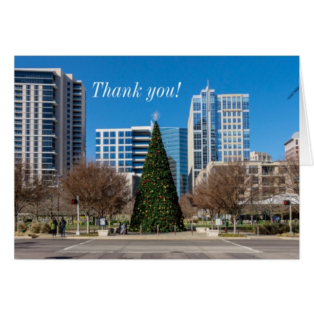 Klyde Warren Dallas Christmas Thank You Card (Front Horizontal)