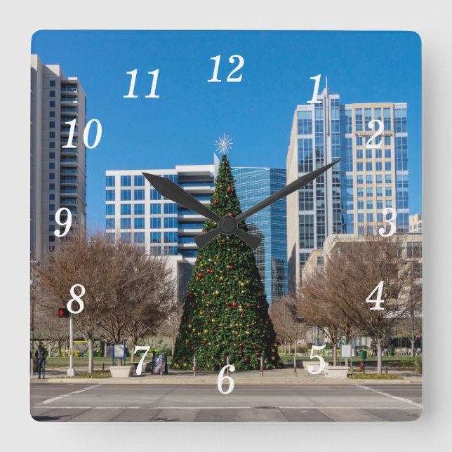 Klyde Warren Dallas Christmas Wall Clock (Front)