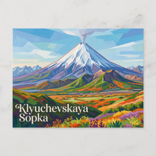 Klyuchevskaya Sopka Volcano Russia Postcard