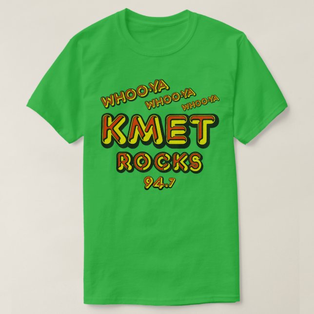 KMET Rocks Retro Defunct Los Angeles Radio Station T-Shirt (Design Front)