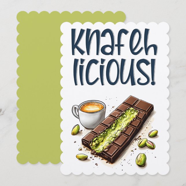 Knafehlicious Chocolate Kunafa Pistachio Coffee Invitation (Front/Back)