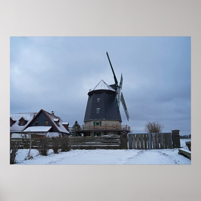 Knapp Mill in Winter Poster (Front)