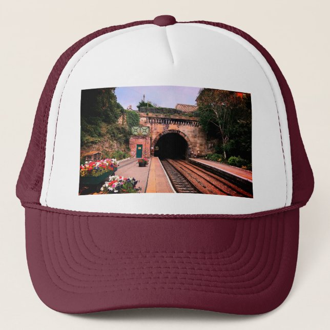 Knaresborough train tunnel  trucker hat (Front)