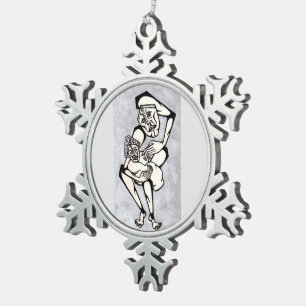 KNASH Madonna and Child Snowflake Pewter Christmas Ornament