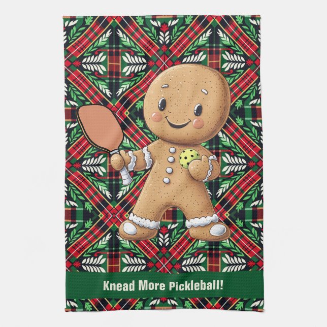 Knead More Pickleball! custom text Tea Towel (Vertical)