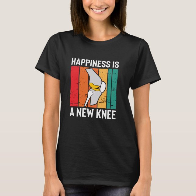 Knee Replacement Bionic Surgery ACL Funny Get Well T-Shirt (Front)