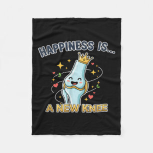 Knee Replacement Surgery Hapness Is A New Knee Rec Fleece Blanket