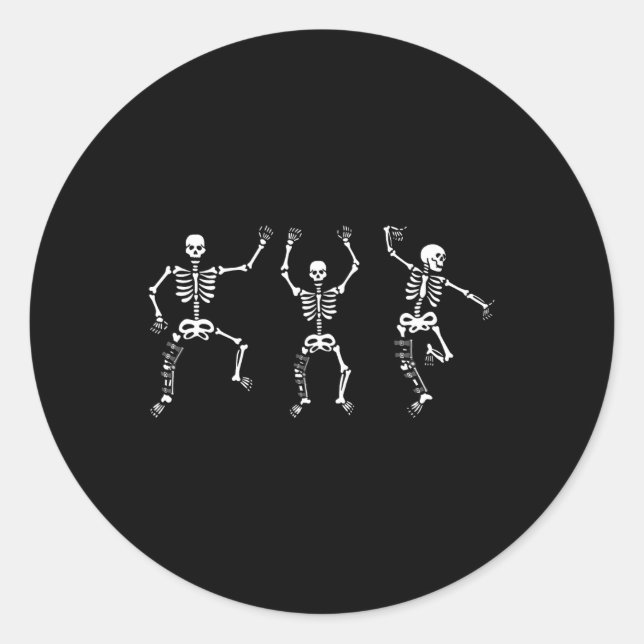 Knee Surgery Brace Skeletons Dancing Acl Surgery  Classic Round Sticker (Front)
