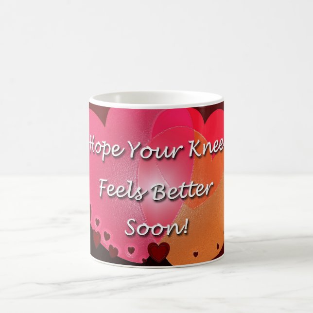 Knee Surgery Get Well Soon Hearts Coffee Mug (Center)