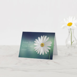 Knee Surgery Get Well Soon White Daisy Card