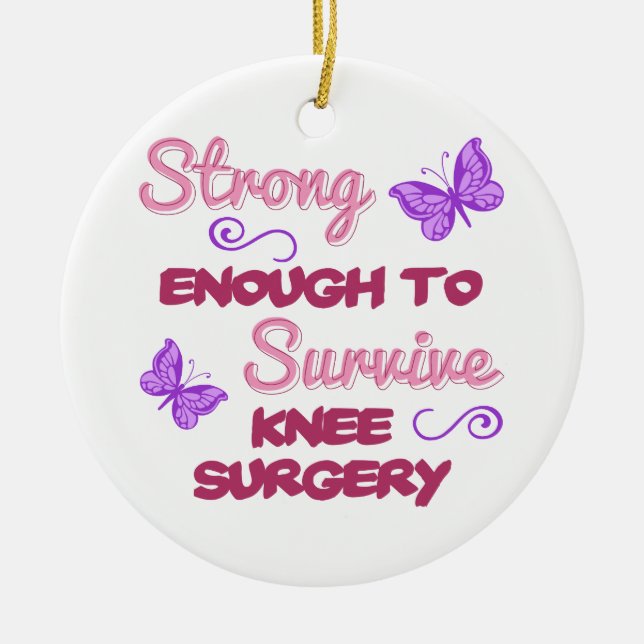 Knee Surgery Strong Ceramic Tree Decoration (Front)